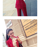 Aookdress spring new professional dress women's pants suit commuting temperament show thin suit coat micro La pants two piece women's suit