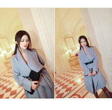 AOOKDRESS belt women's autumn and winter clothes new ladies' long woolen coat windbreaker coat