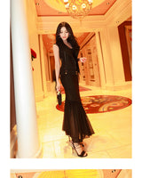 AOOKDRESS Spring Dress New Skirt Set Stylish Sexy Lace Stitched Sleeveless Dress Long Skirt Suede Jacket Boomer