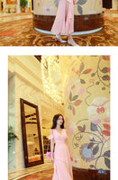 AOOKDRESS summer dress new Korean version of the famous style temperament v collar thin wrap chest sexy open-cut chiffon dress long skirt