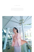 AOOKDRESS spring and summer new professional dress suit sexy sleeveless buttocks dress show slim suit coat
