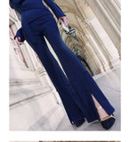 AOOKDRESS Spring new women's trousers suit fashion temperament split wide-leg flared trousers bottoming top women