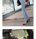 AOOKDRESS summer dress new professional pants set sexy V collar thin temperament chiffon shirt straight tube slim long pants