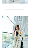 Aookdress spring and summer new professional women's pants suit fashion ol printing thin Blazer coat Long Pants