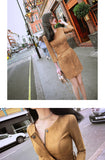 AOOKDRESS autumn and winter new Korean version of slim and slim suede belt trench coat-style bottoming dress