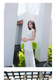 AOOKDRESS summer dress new famous wind commuter temperament hair stitching thin pure white chiffon dress long skirt