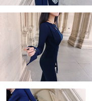 AOOKDRESS Spring new women's trousers suit fashion temperament split wide-leg flared trousers bottoming top women