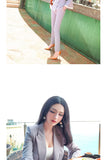 AOOKDRESS summer new professional women's pants suit Korean commuter temperament OL striped small suit was thin and long pants women