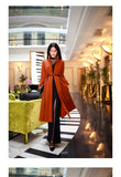 AOOKDRESS autumn and winter wear new ladies style temperament trumpet sleeve cardigan hit color mid-length woolen coat jacket women