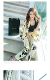 Aookdress spring and summer new professional women's pants suit fashion ol printing thin Blazer coat Long Pants