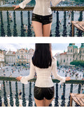 AOOKDRESS spring new commuter temperament was thin, slim, high waist, sleeveless, wide-leg, micro-sleeve pants