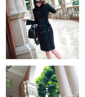 AOOKDRESS spring new professional wear temperament OL slim slim fashion white-collar long trench coat women
