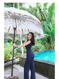AOOKDRESS summer new Korean commuter temperament was thin OL wide-leg pants striped jumpsuit professional jumpsuit women