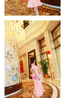 AOOKDRESS summer dress new Korean version of the famous style temperament v collar thin wrap chest sexy open-cut chiffon dress long skirt