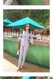 AOOKDRESS summer new professional women's pants suit Korean commuter temperament OL striped small suit was thin and long pants women