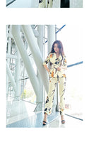 Aookdress spring and summer new professional women's pants suit fashion ol printing thin Blazer coat Long Pants