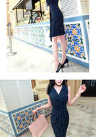 AOOKDRESS spring/summer dress new commuter temperament sexy bag hip sleeveless bottomless vest skirt OL grid dress