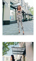 AOOKDRESS spring/summer dress new fashion temperament women's pants set sexy wrap corset print hit color thin foot trousers