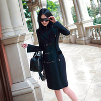 AOOKDRESS spring new professional wear temperament OL slim slim fashion white-collar long trench coat women