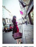 AOOKDRESS autumn/winter dress new commuter temperament in the long fur stitching leather coat show thin windcoat coat girl