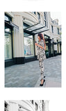 AOOKDRESS spring/summer dress new fashion temperament women's pants set sexy wrap corset print hit color thin foot trousers