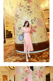 AOOKDRESS summer dress new Korean version of the famous style temperament v collar thin wrap chest sexy open-cut chiffon dress long skirt