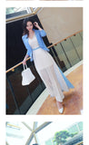 Aookdress summer new professional dress commuting temperament lace stitching contrast sleeveless Chiffon Dress split skirt