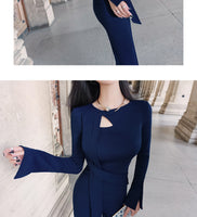 AOOKDRESS Spring new women's trousers suit fashion temperament split wide-leg flared trousers bottoming top women