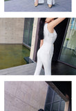 Aookdress summer dress new style socialite style commuting temperament women's pants suit sleeveless base shirt split eyelet wide leg pants