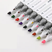 TOUCHFIVE 12-168 Colors Alcohol Sketch Markers Pen Set Dual Tip