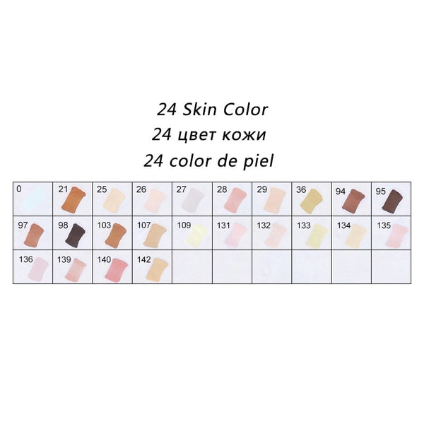 TOUCHFIVE 24 Colors Skin Tones Set Art Markers Pen Artist Dual