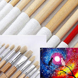AOOK Artist Paint Brushes Superior Hair Artists Flat Round Point Tip Paint Brush Set for Watercolor Acrylic Oil Painting Supplies (43p)