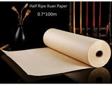 AOOKMIYA  Thicken Chinese Rolling Xuan Paper 100m Chinese Raw Rice Paper Student Adult Brush Calligraphy Ink Painting Paper Rijstpapier