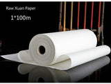 AOOKMIYA  Thicken Chinese Rolling Xuan Paper 100m Chinese Raw Rice Paper Student Adult Brush Calligraphy Ink Painting Paper Rijstpapier