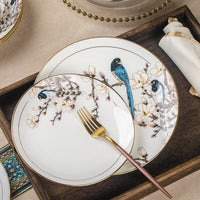 Tigela e prato conjunto casa jingdezhen cerâmica osso china utensílios de mesa terno osso china luz luxo tigela chinesa e placa