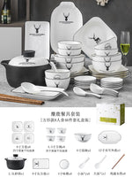Tigela e prato conjunto de luz do agregado familiar luxo talheres placa osso china cerâmica tigela e prato nordic criativo tigela e pauzinhos