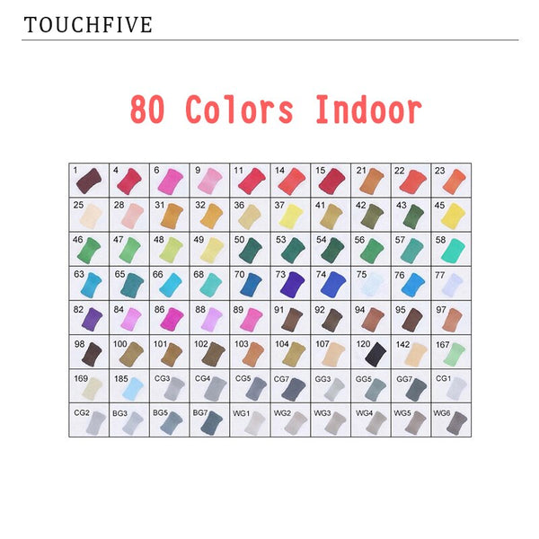 TouchFIVE Markers 60/80 Colors Manga Drawing Markers Pen Alcohol Base –  AOOKMIYA