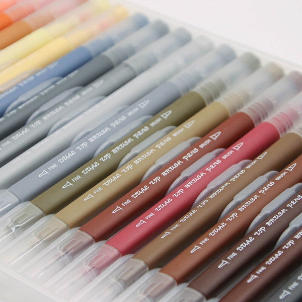 Dual Tip Watercolor Markers 12/24/36/48/60 Multi Colors Brush Pen Fine  Liner Drawing Pen Art Supplies Gift Set