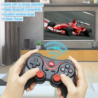 AOOKGAME  Wireless Bluetooth 3.0 Game Controller Terios T3/X3 For PS3/Android Smartphone Tablet PC With TV Box Holder T3+ Remote Gamepad