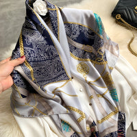 Women 100% Natural Silk Square Scarf Bufanda Silk Headscarf Large Bandana Pure Silk Neckerchief For Ladies Echarpe 110X110CM