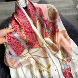 Women 100% Natural Silk Square Scarf Bufanda Silk Headscarf Large Bandana Pure Silk Neckerchief For Ladies Echarpe 110X110CM