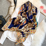 Women 100% Natural Silk Square Scarf Bufanda Silk Headscarf Large Bandana Pure Silk Neckerchief For Ladies Echarpe 110X110CM