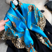 Women 100% Natural Silk Square Scarf Bufanda Silk Headscarf Large Bandana Pure Silk Neckerchief For Ladies Echarpe 110X110CM