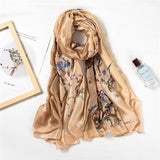 AOOKMIYAWomen Luxury Brand Designer Van Gogh Oil Painting Tree Silk Shawl Scarf Ladies High Quality Wrap Pashmina Hijab Stole 180*90Cm