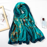 AOOKMIYAWomen Luxury Brand Designer Van Gogh Oil Painting Tree Silk Shawl Scarf Ladies High Quality Wrap Pashmina Hijab Stole 180*90Cm