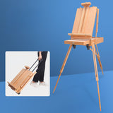 AOOKMIYA  Wooden Easel Caballete De Pintura Portable Easel Box Painting Artist Sketch Oil Painting Stand Wood Pull Rod Easel Art Supplies