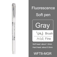 ZEBRA WFT8 Series 1pcs MILDLINER Double-head Highlighter Brush Soft Head Light Color Watercolor Pen Hand Account Marker Pen