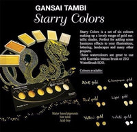 ZIG Kuretake GANSAI 6 Color Starry Colors Solid Paints Metallic Gold Watercolor Pigment For Drawing Art Supplies