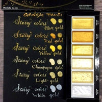 ZIG Kuretake GANSAI TAMBI Starry/Pearl/Gem Colors Solid Paints Metallic Gold Watercolor Pigment For Drawing Art Supplies