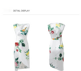 AOOKDRESS irregular swing collar split length floral dress French high waist foreign style 2021 summer